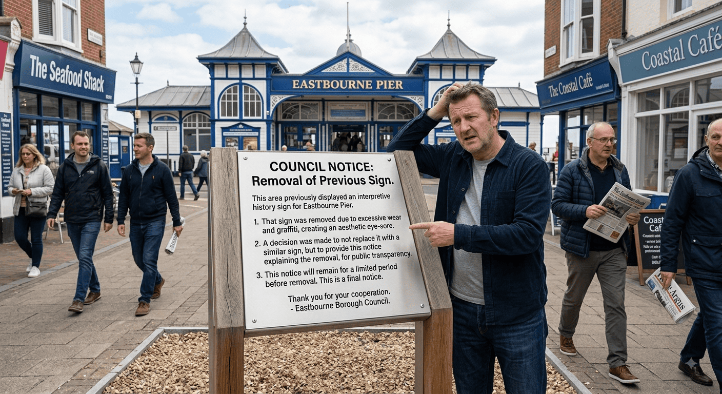 Council Installs Sign Explaining Why Previous Sign Was Removed