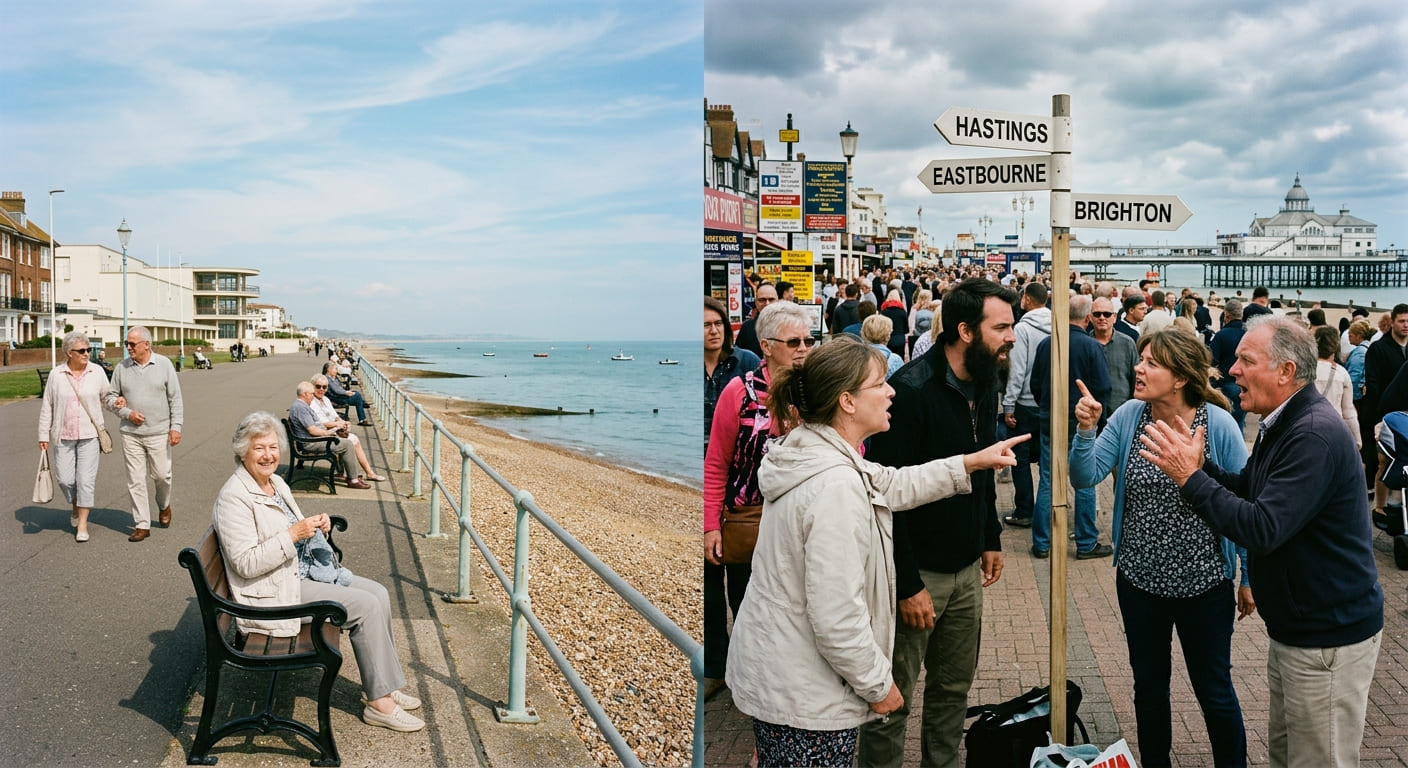 Bexhill Quietly Enjoys Lovely Afternoon While Eastbourne, Hastings And Brighton Argue About Everything