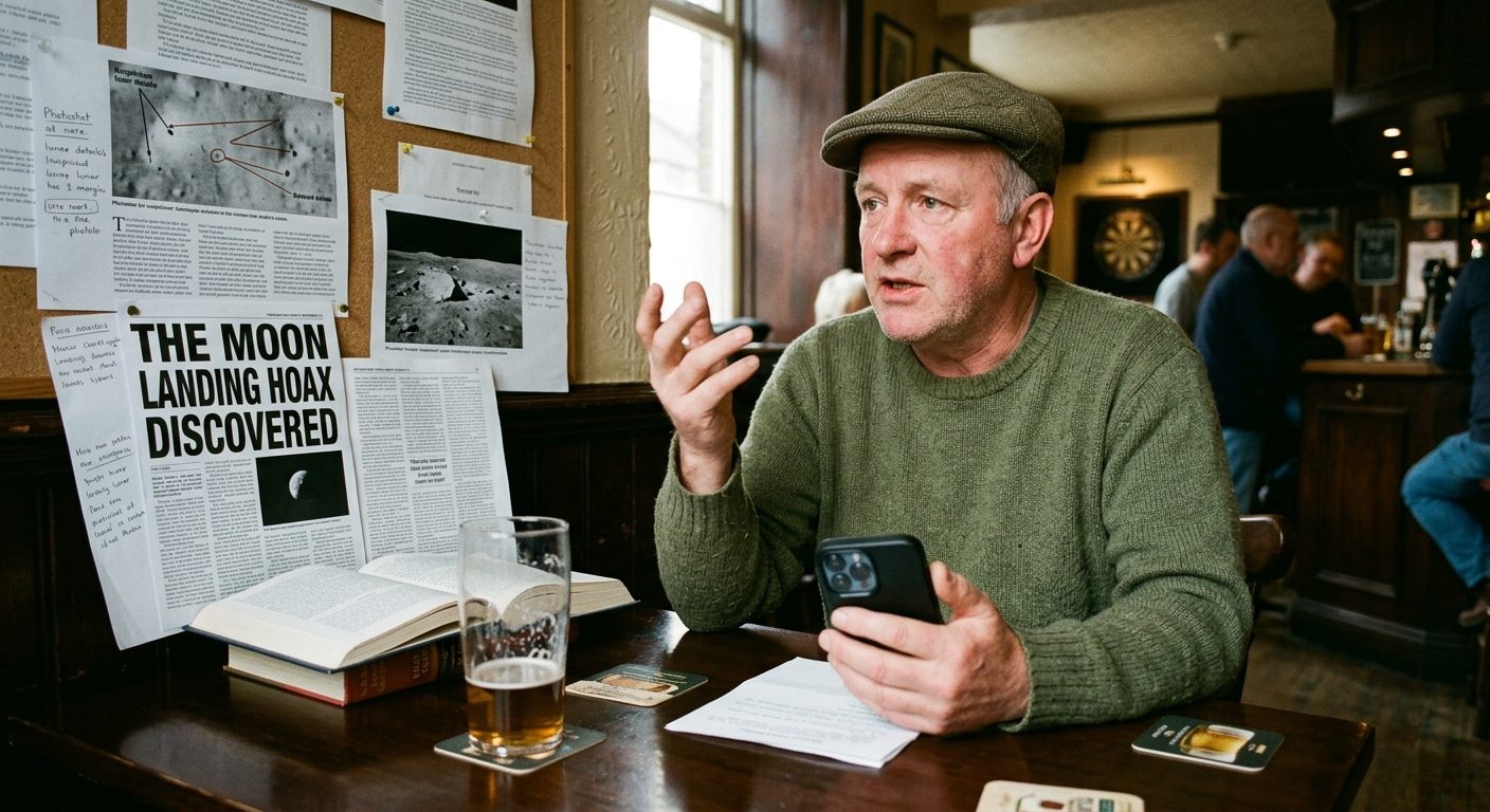Man From Pub Confirms Moon Landing Was Faked After Watching Three Videos On His Phone